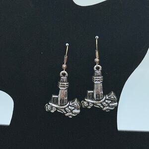 Seaglass Pierced Ears Earrings Silvertone